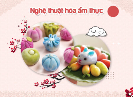 bánh đậu xanh trái cây và bánh wagashi